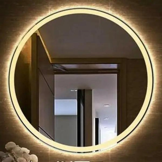 mlnshops - Round Touch LED Bathroom Mirror, Tricolor Dimming, Brightness Adjustment -20"
