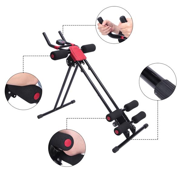 Straight Linear Type Powerful Private Fitness Club Abdomen Exerciser Black