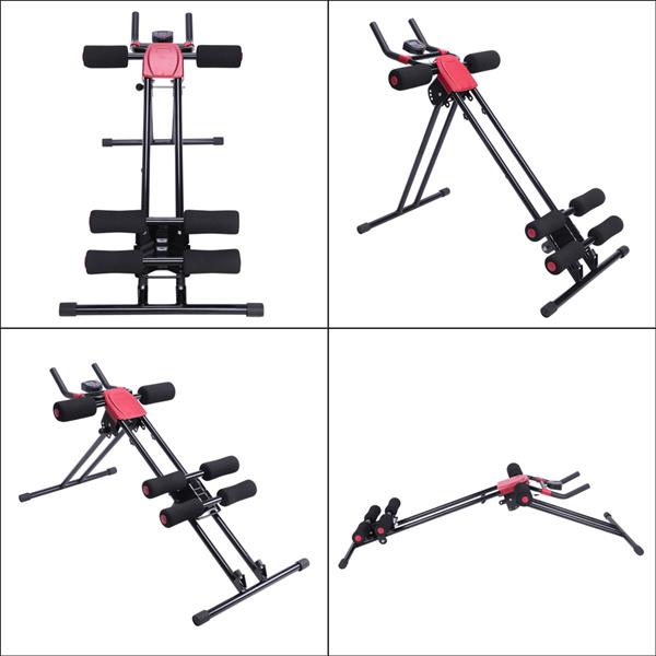 Straight Linear Type Powerful Private Fitness Club Abdomen Exerciser Black