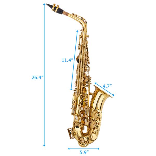Stylish Mid-range Alto Drop E Lacquered Golden Saxophone Painted Golden Tube with Carve Patterns MLNshops