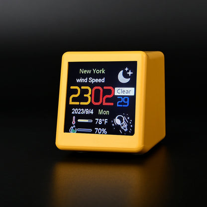 Wi-Fi Enabled Desktop Smart Mini Digital Weather Clock- Type C Plugged-in