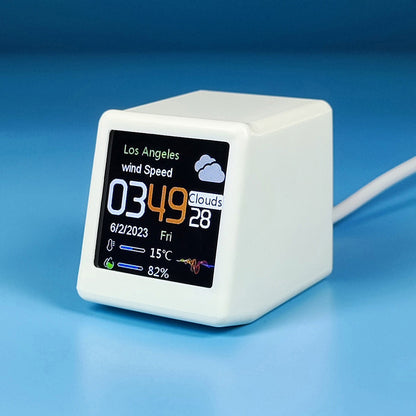 Wi-Fi Enabled Desktop Smart Mini Digital Weather Clock- Type C Plugged-in